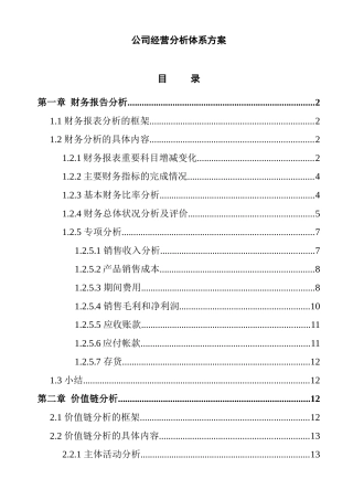 集团公司经营分析方案
