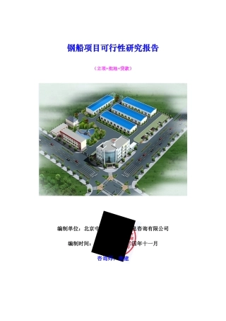 钢船项目可行性研究报告
