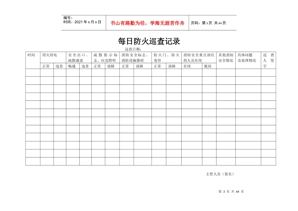 防火巡查记录本_第3页