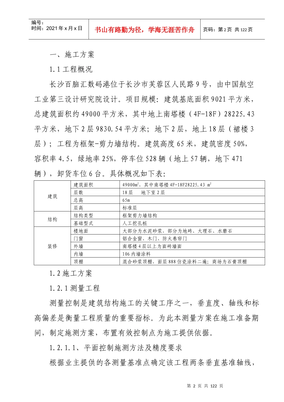 长沙百脑汇施工组织设计_第2页