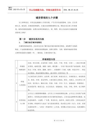 铺货管理的几个步骤