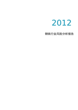 钢铁行业风险分析报告(DOC 77页)