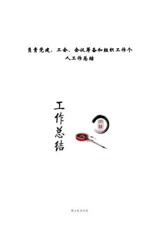 负责党建、工会、会议筹备和组织工作个人工作总结