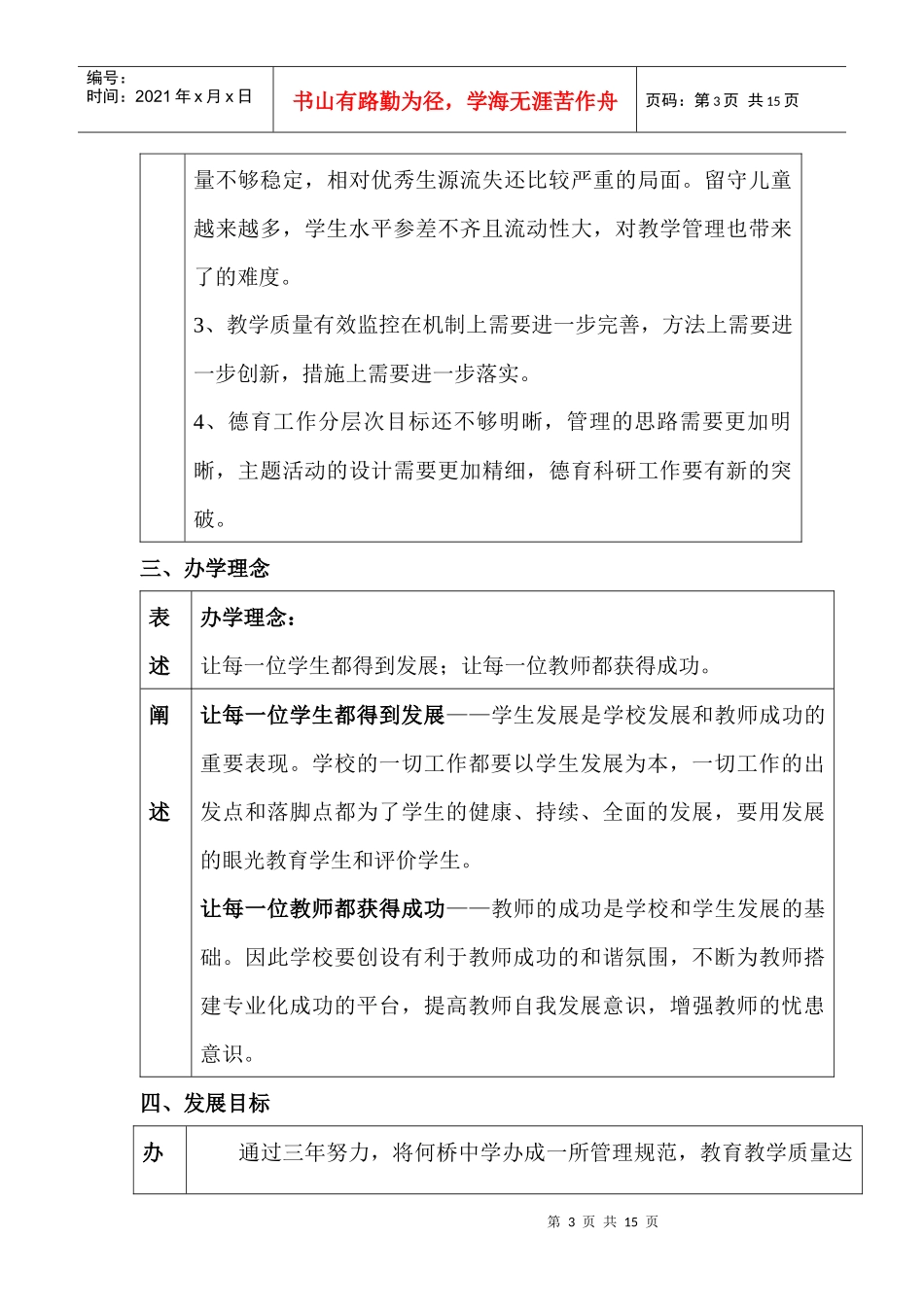 铜山县何桥镇中心中学三年发展规划doc-铜山县何桥镇中心_第3页