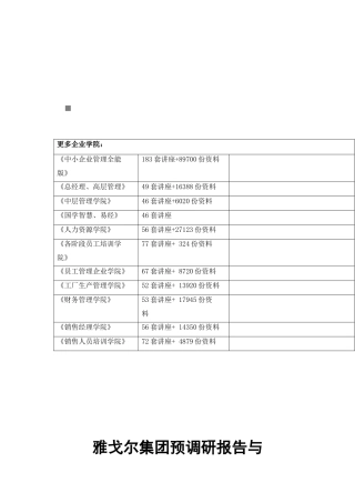 雅戈尔集团预调研报告与项目建议书