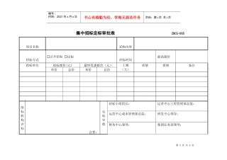 附表27集中招标定标审批