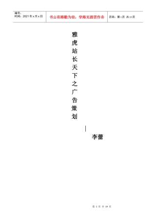 雅虎站长天下策划书(李蕾)