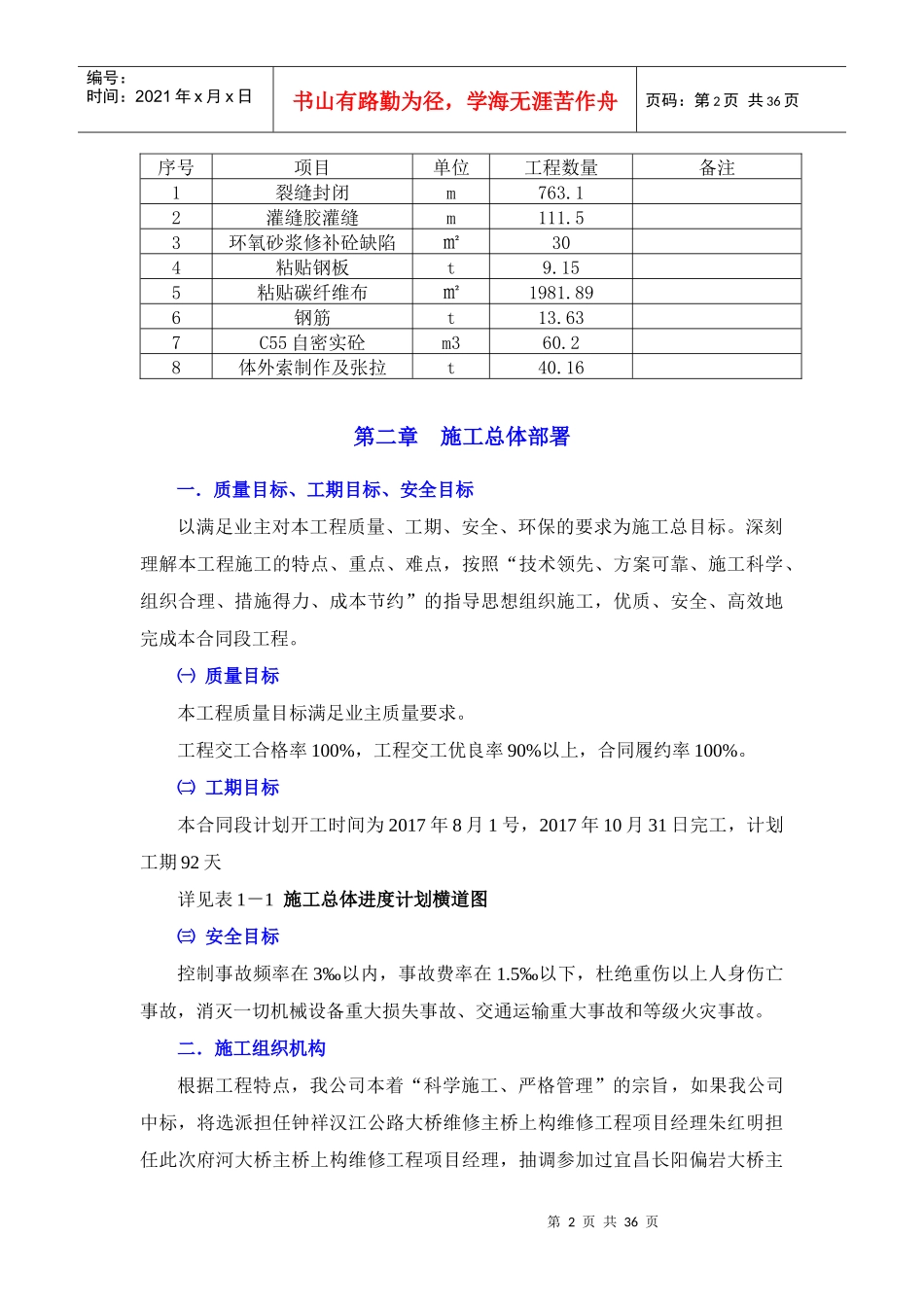 随岳高速公路汉北河大桥体外预应力施工组织设计(总开工报告)_第2页