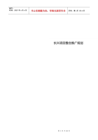 长兴项目整合推广计划