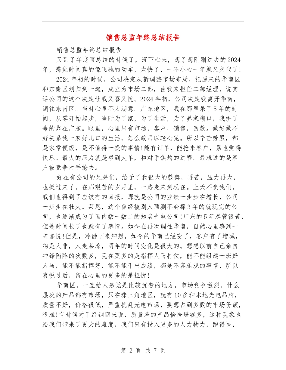 销售总监年终总结报告_第2页
