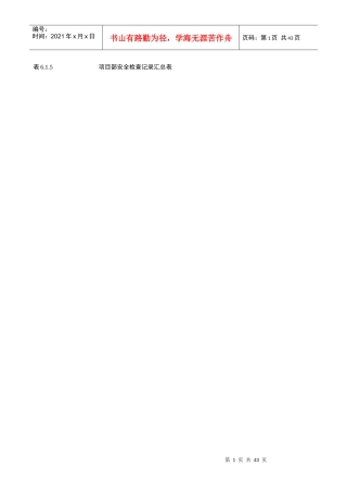 项目部安全检查记录