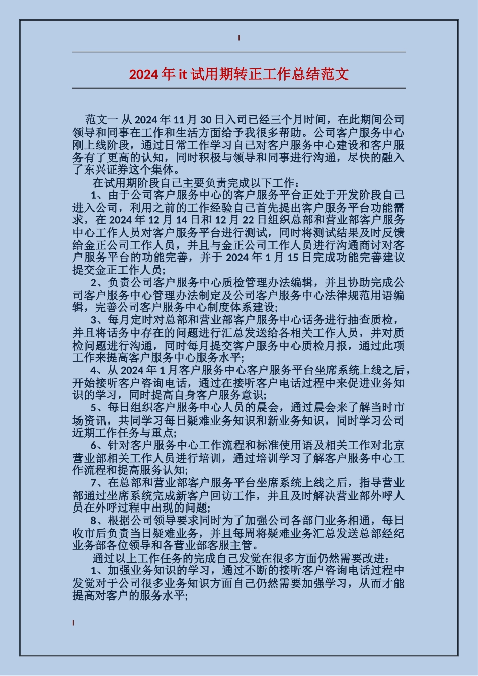 2024年it试用期转正工作总结范文_第1页