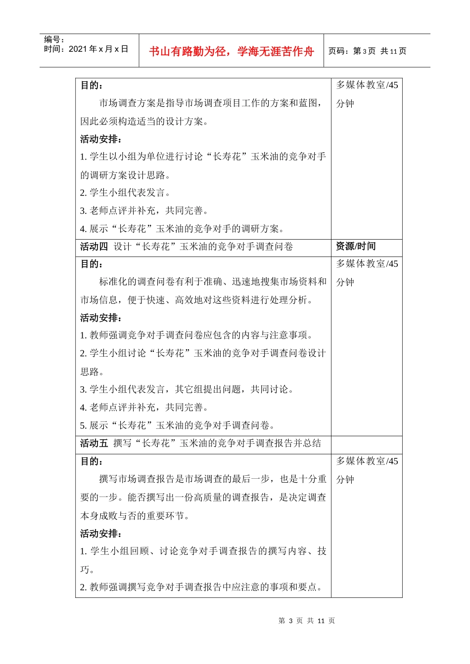 项目名称：《竞争对手调研》 教师指引： 能力目标： 1、了解和掌握_第3页