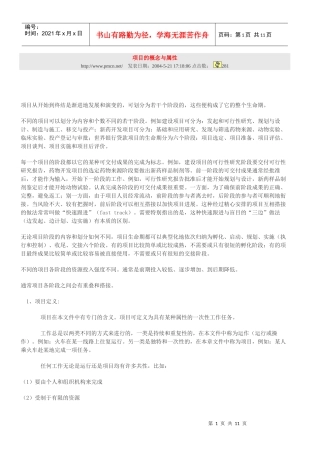 项目的概念与属性