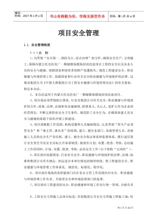 项目安全管理组织措施(DOC33页)