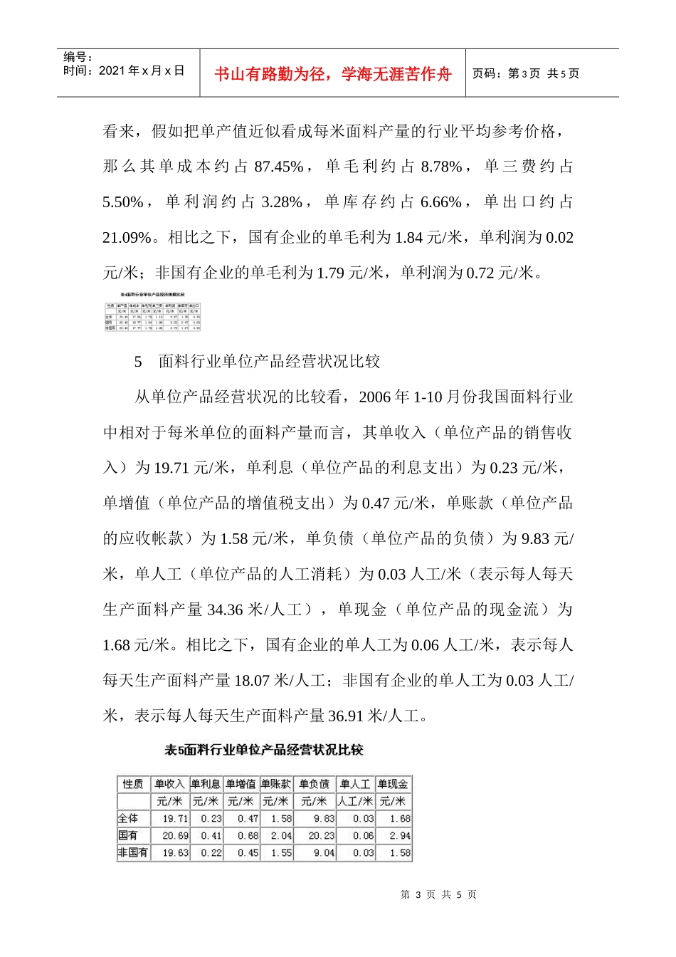 面料行业某年度1-10月份经济运行分析_第3页