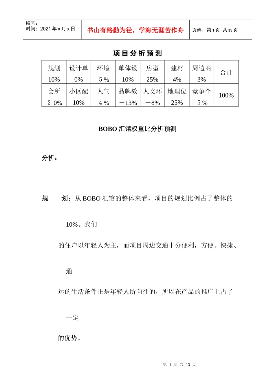 项目分析预测_第1页