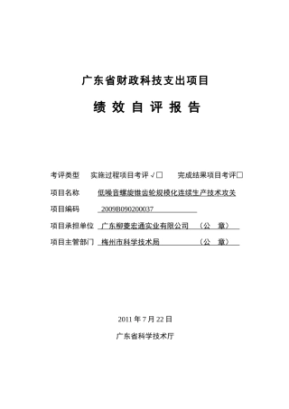 项目绩效自评报告