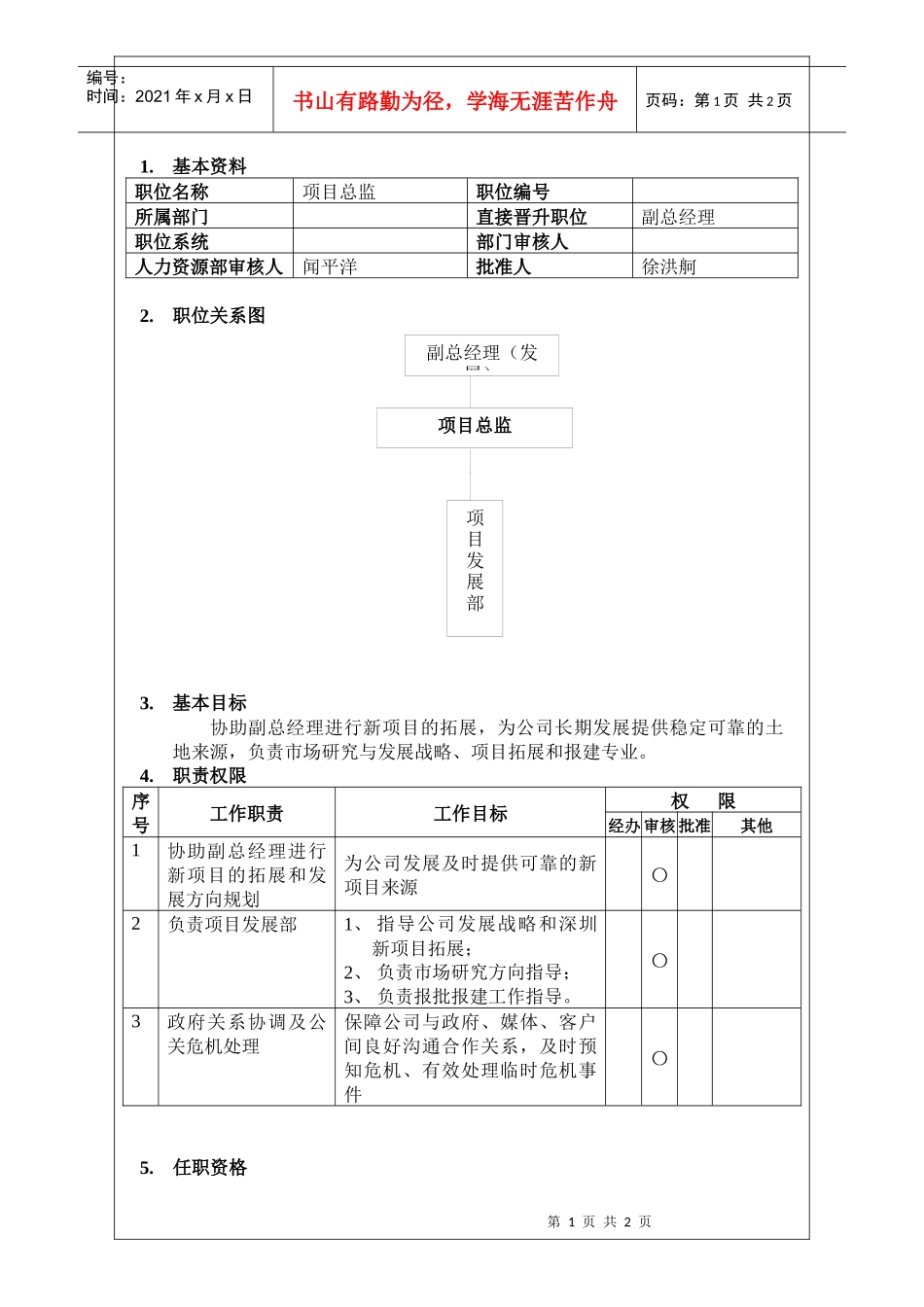 项目总监岗位说明_第1页