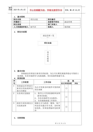 项目总监岗位说明