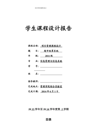 项目管理课程设计（DOC53页）
