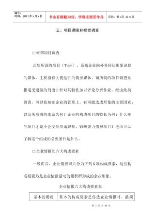 项目调查和视觉调查