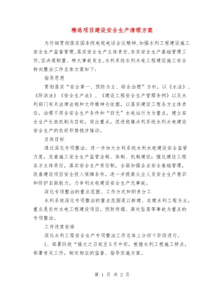 项目建设安全生产清理方案