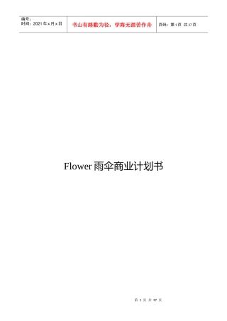 雨伞商业计划书