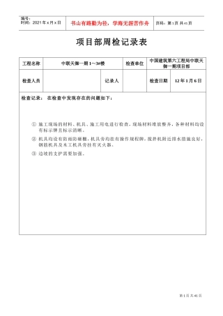 项目部周检记录表(DOC31页)