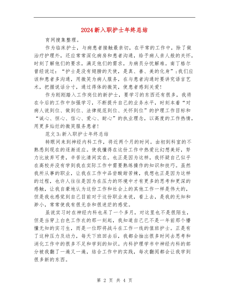 2024新入职护士年终总结_第2页
