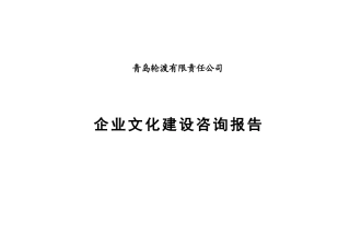 青岛轮渡公司企业文化建设咨询报告
