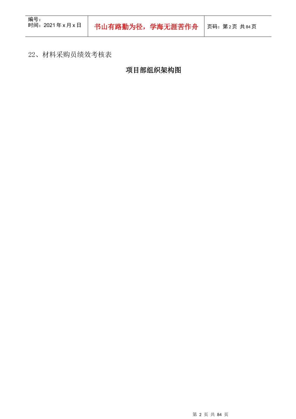 项目部岗位职责及绩效考核办法_第2页