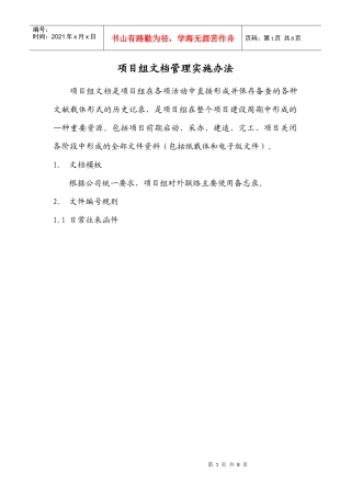项目组文档管理实施办法