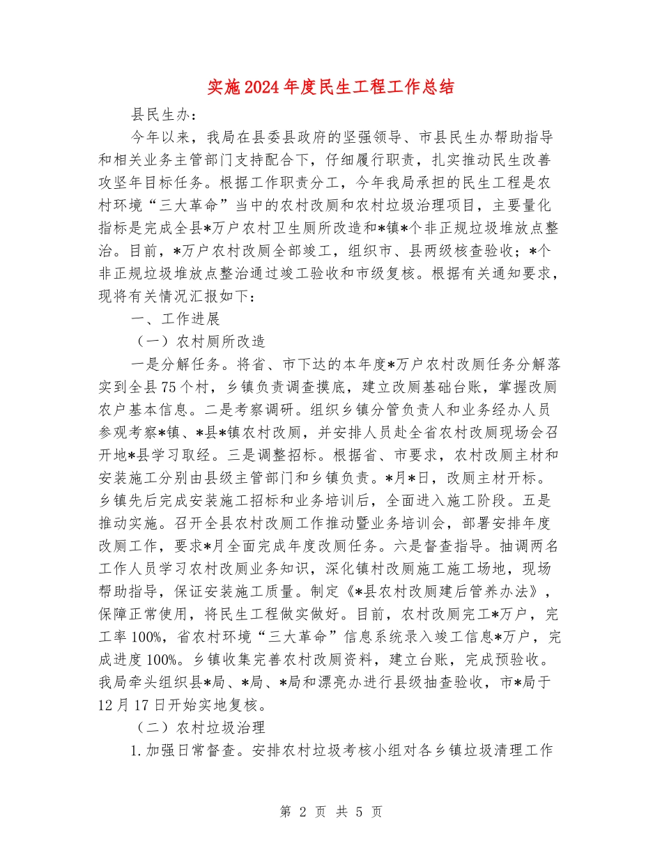 实施2024年度民生工程工作总结_第2页