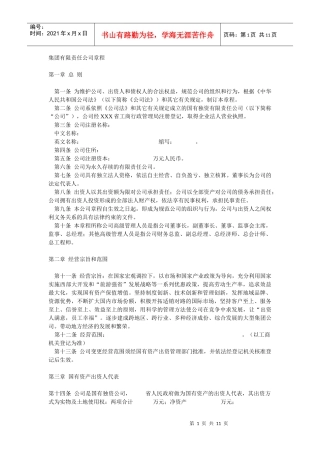 集团有限责任公司章程