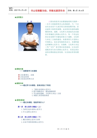 领袖企业的核心竟争力分析