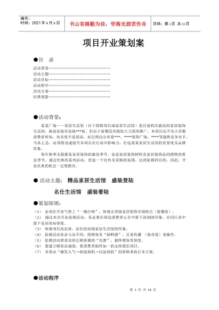 项目开街策划案[1]