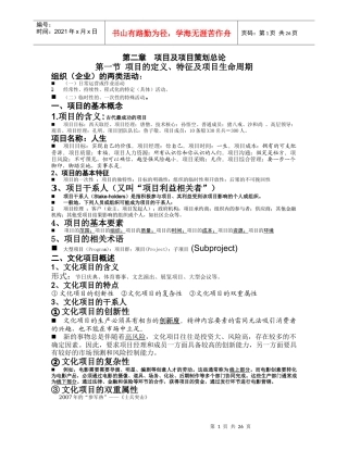 项目及项目策划总论