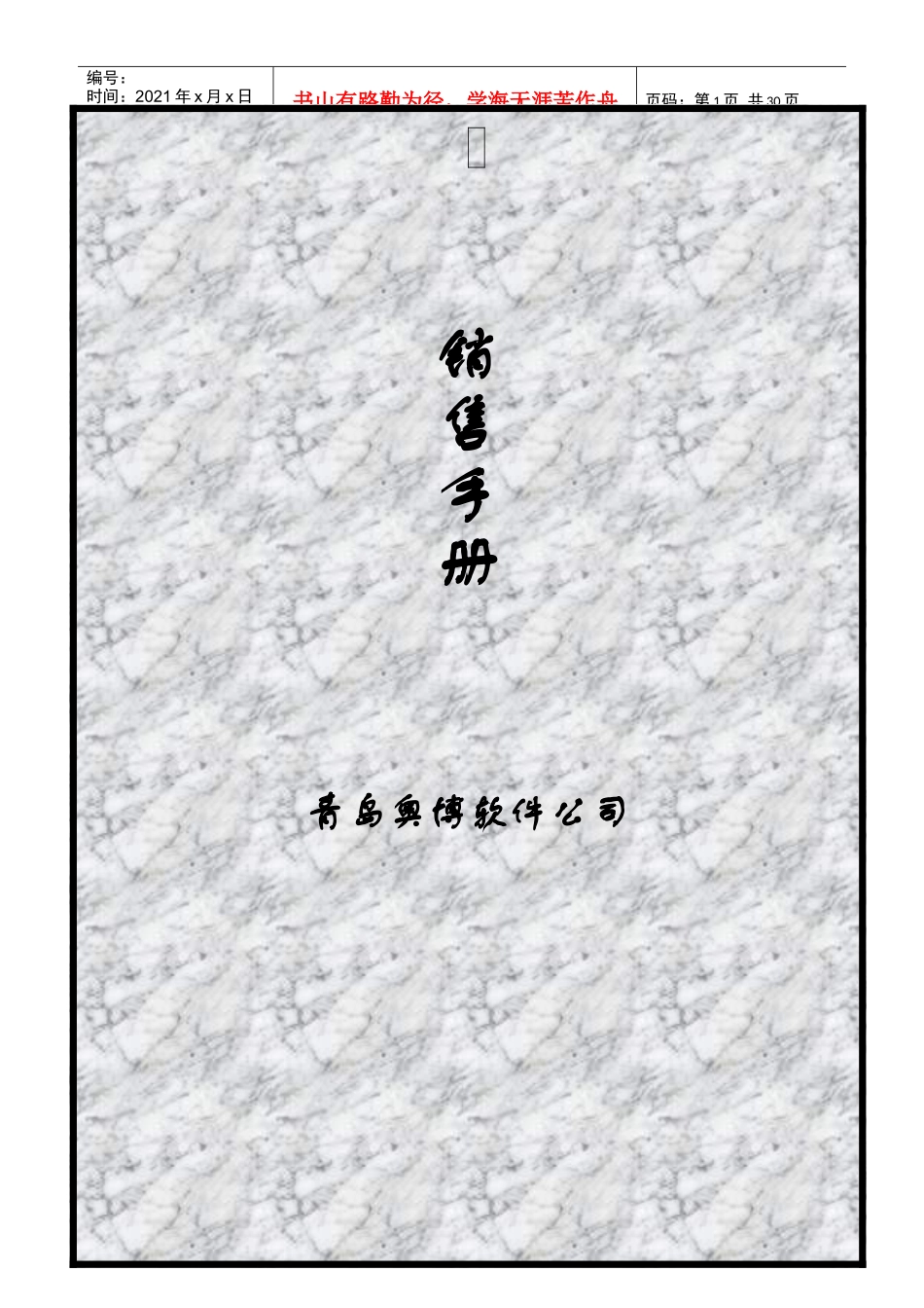 青岛奥博软件公司营销手册_第1页