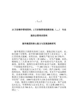 集团的核心能力与发展战略研究