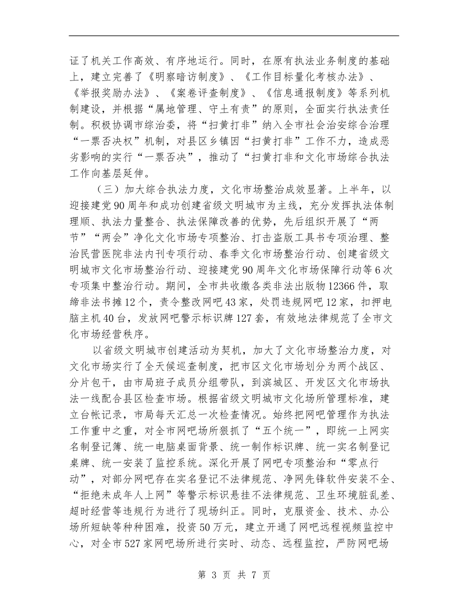 文化执法上半年工作总结_第3页
