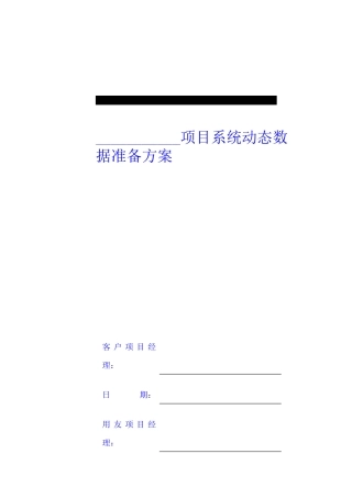 项目系统动态数据准备方案