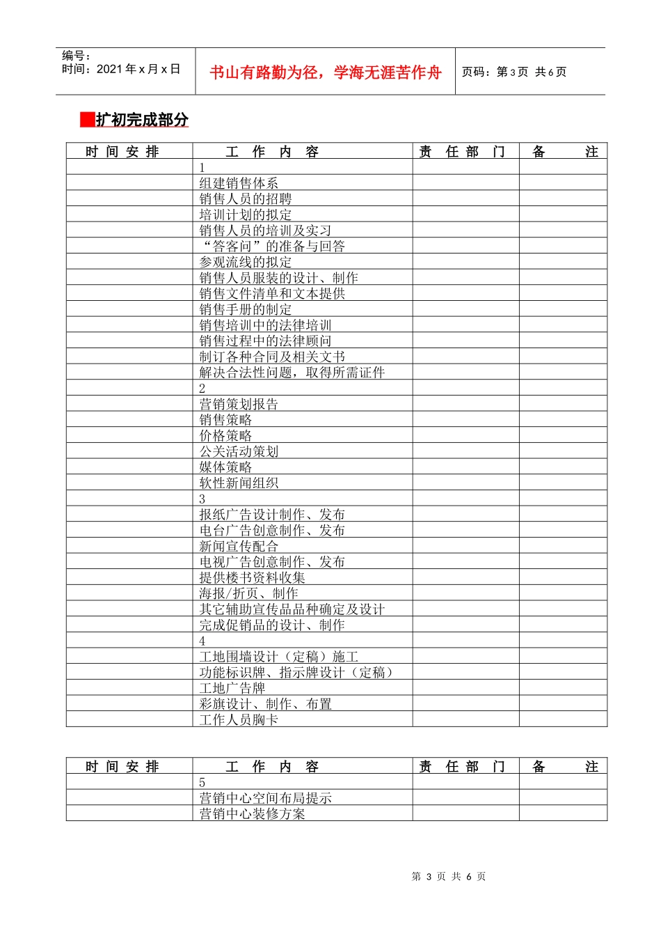 项目入市前操作计划表9328357593_第3页