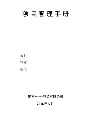 项目管理手册(DOC85页)