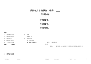 项目每月总结报告