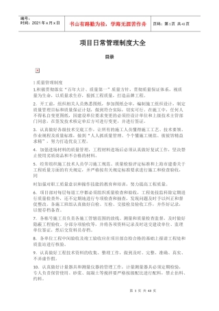 项目日常管理制度大全