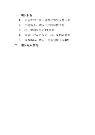 项目目标及岗位责任制