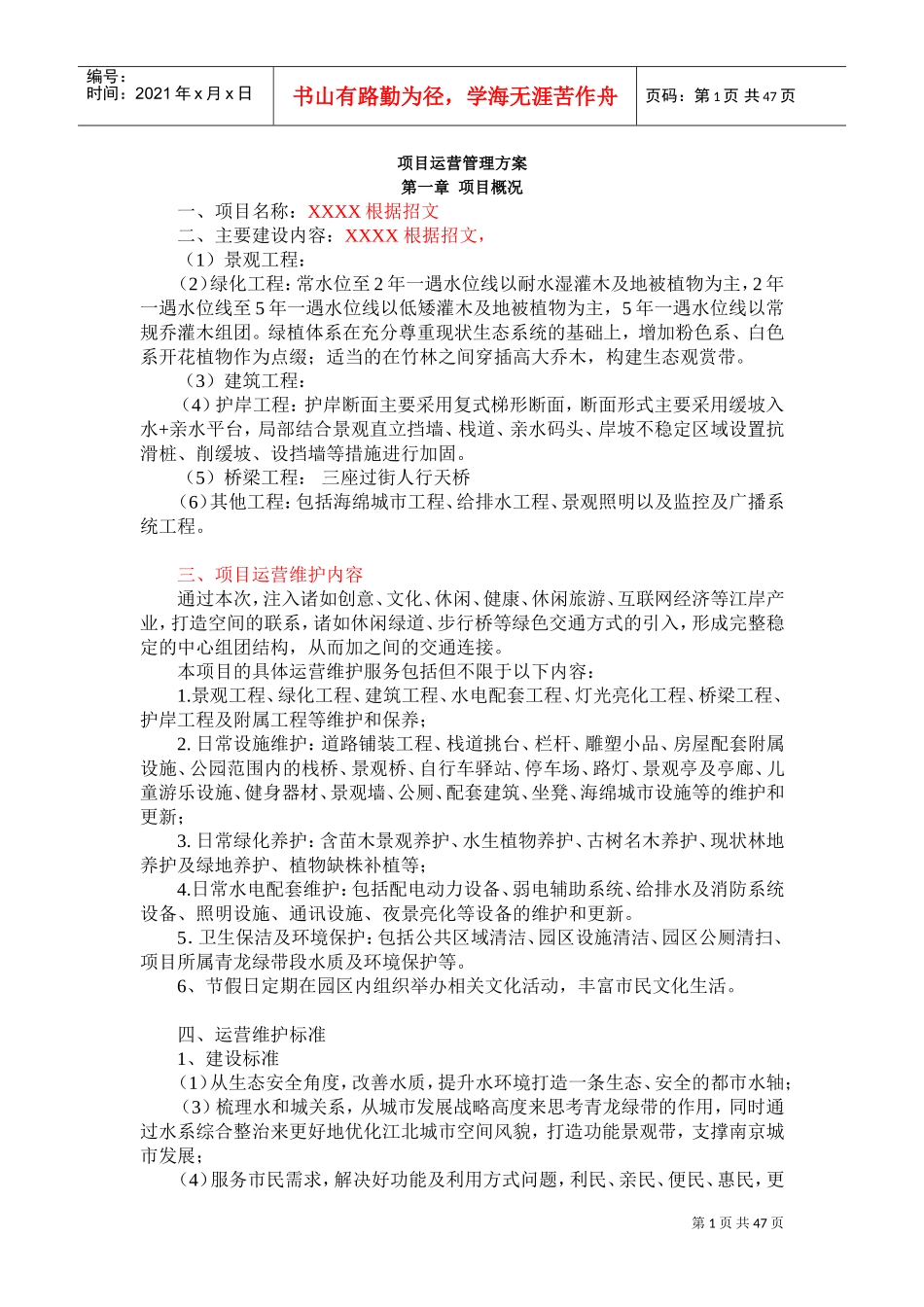 项目运营管理(DOC46页)_第1页