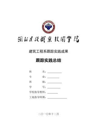 项目施工跟踪实践总结模版