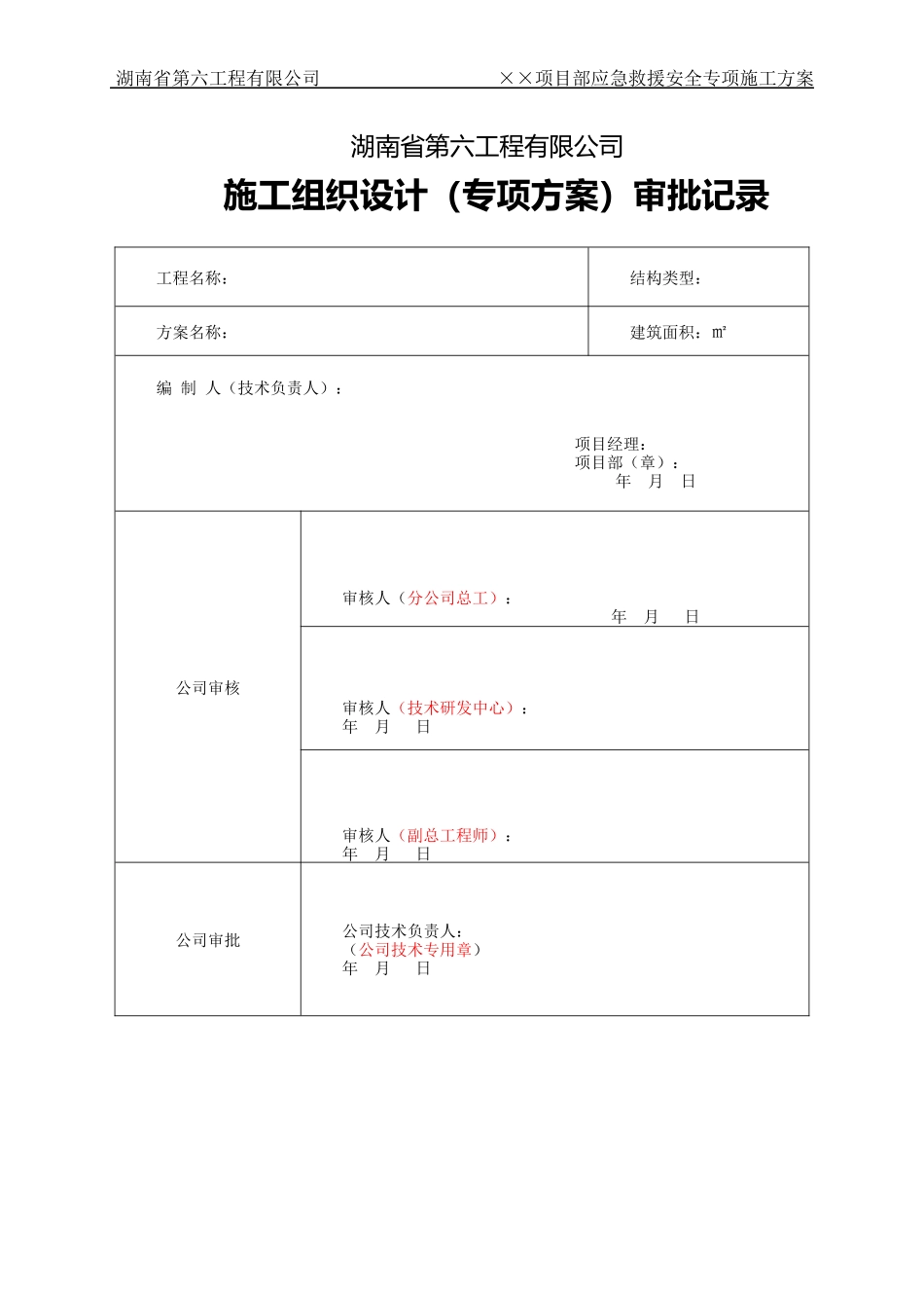 项目施工现场应急救援预案方案范本_第2页